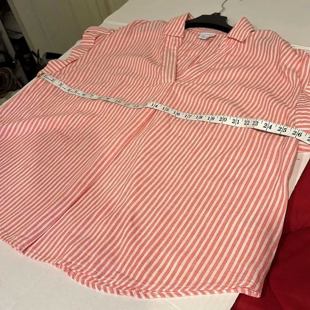 Liz Claiborne orange and white striped top NEW - Picture 3 of 9